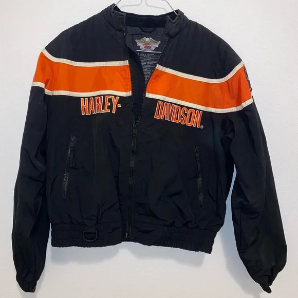 HARLEY DAVIDSON ジップアップジャケット オレンジ/ブラック HARLEY DAVIDSON ジップアップジャケット オレンジ/ブラック